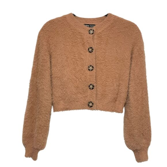 MOD Pink Fuzzy Button Front Knit Cardigan and Cami Set - Picture 8 of 15